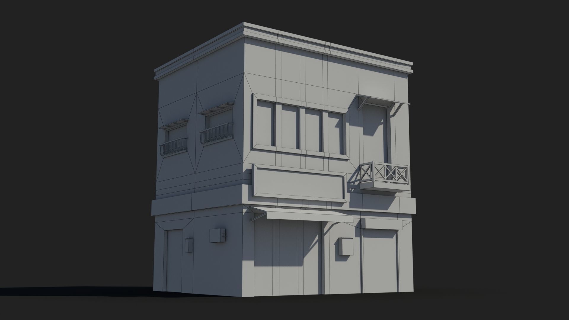 Japanese House x24 Low-poly 3D model_7