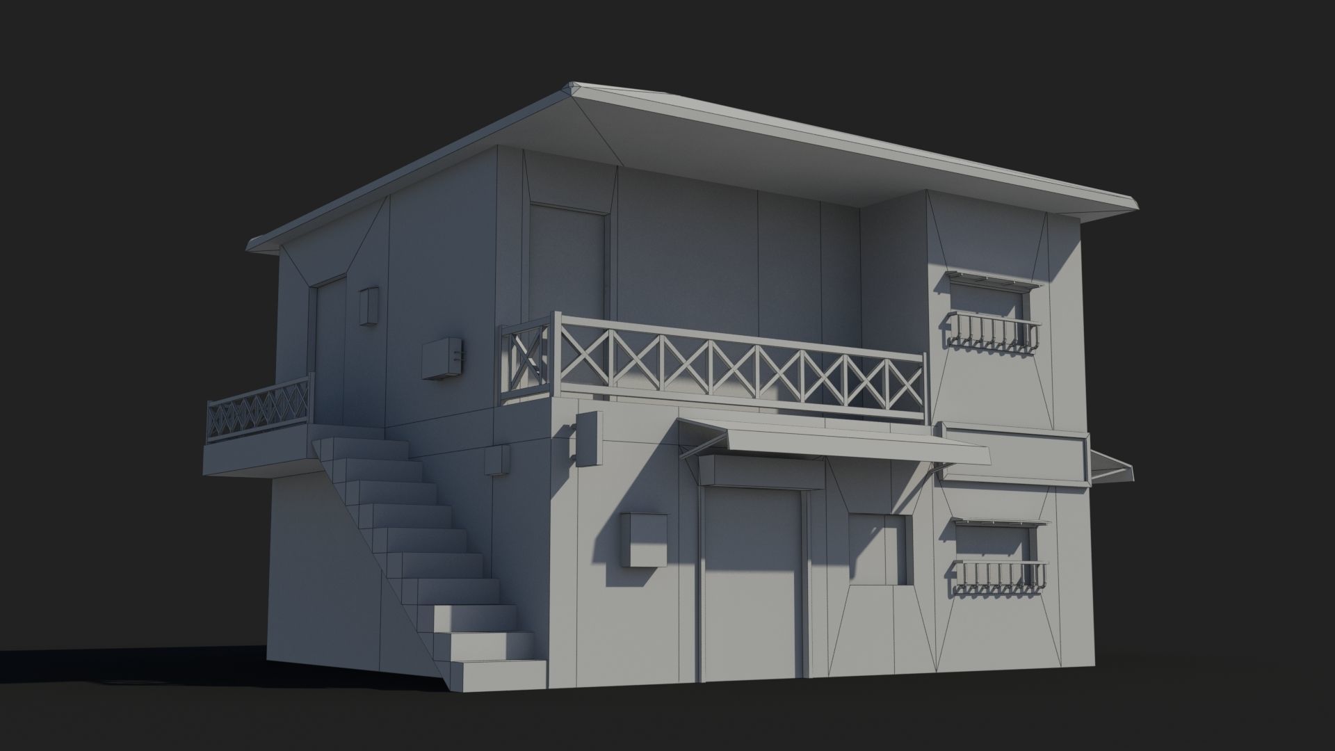Japanese House x25 Low-poly 3D model_8