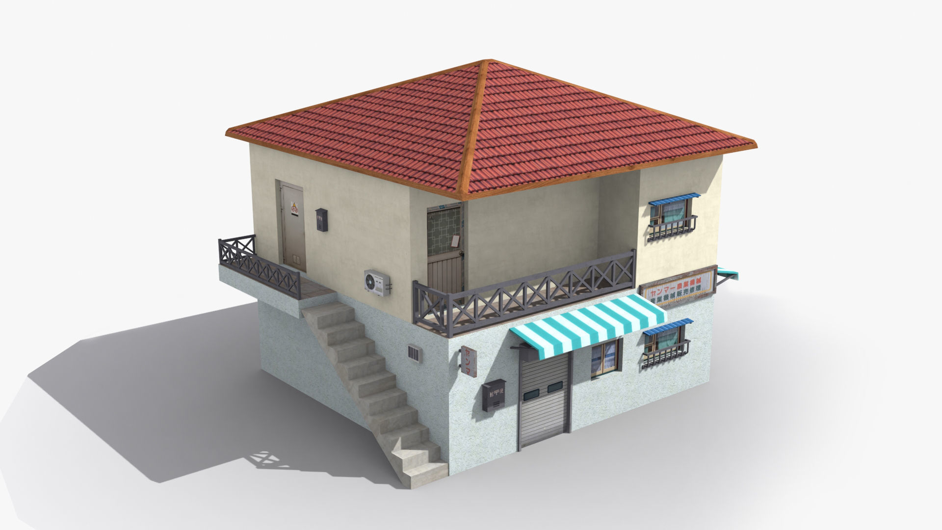 Japanese House x25 Low-poly 3D model_5