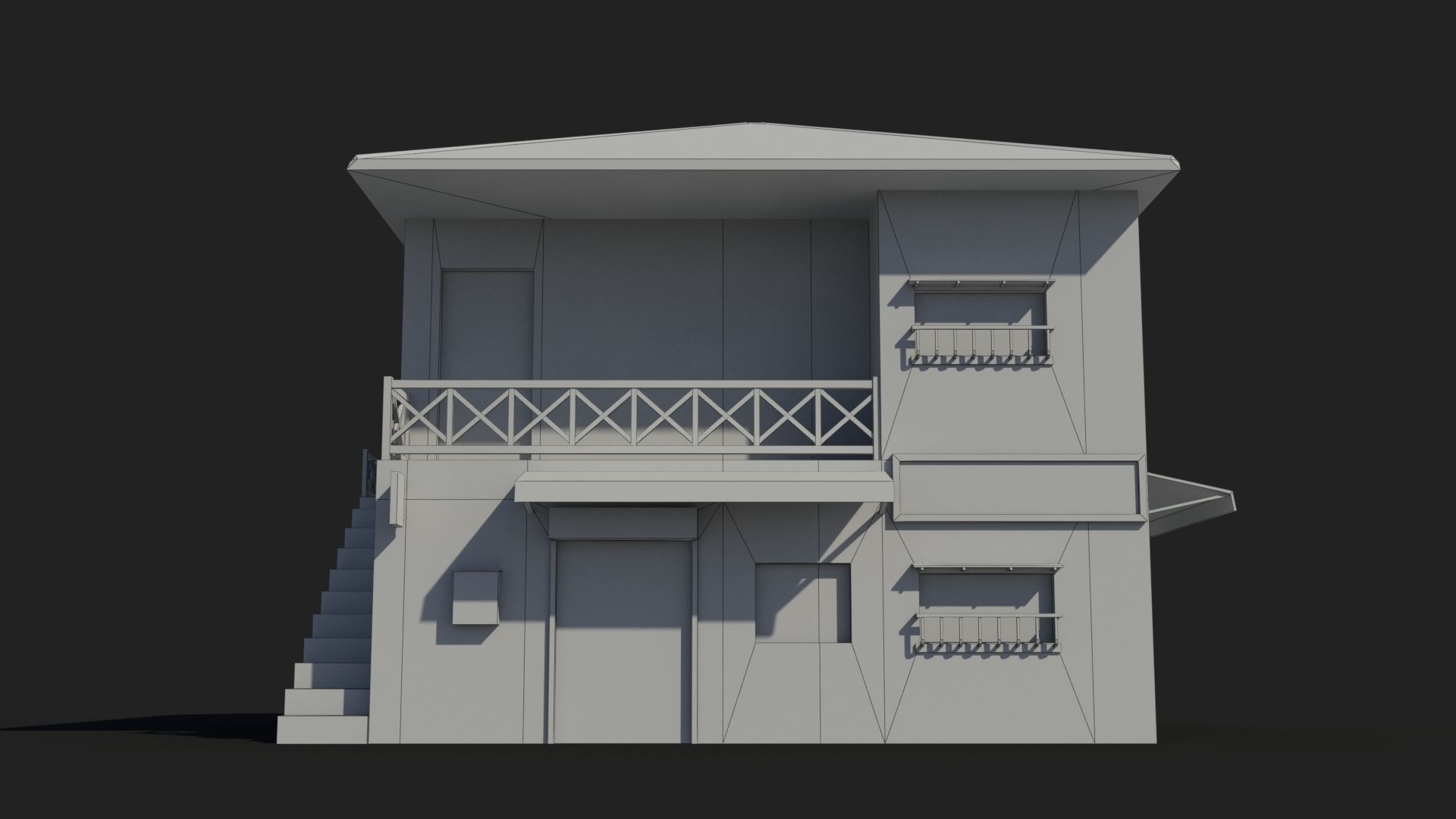 Japanese House x25 Low-poly 3D model_7