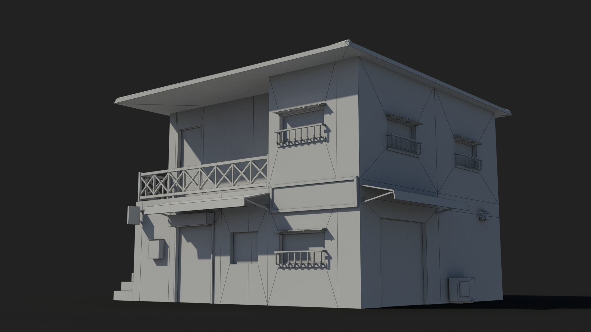 Japanese House x25 Low-poly 3D model_6
