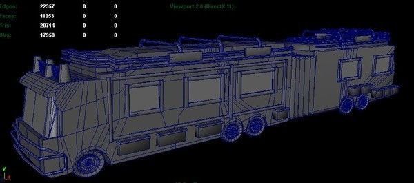 RVvehicle camouflage rv Low-poly 3D model_4