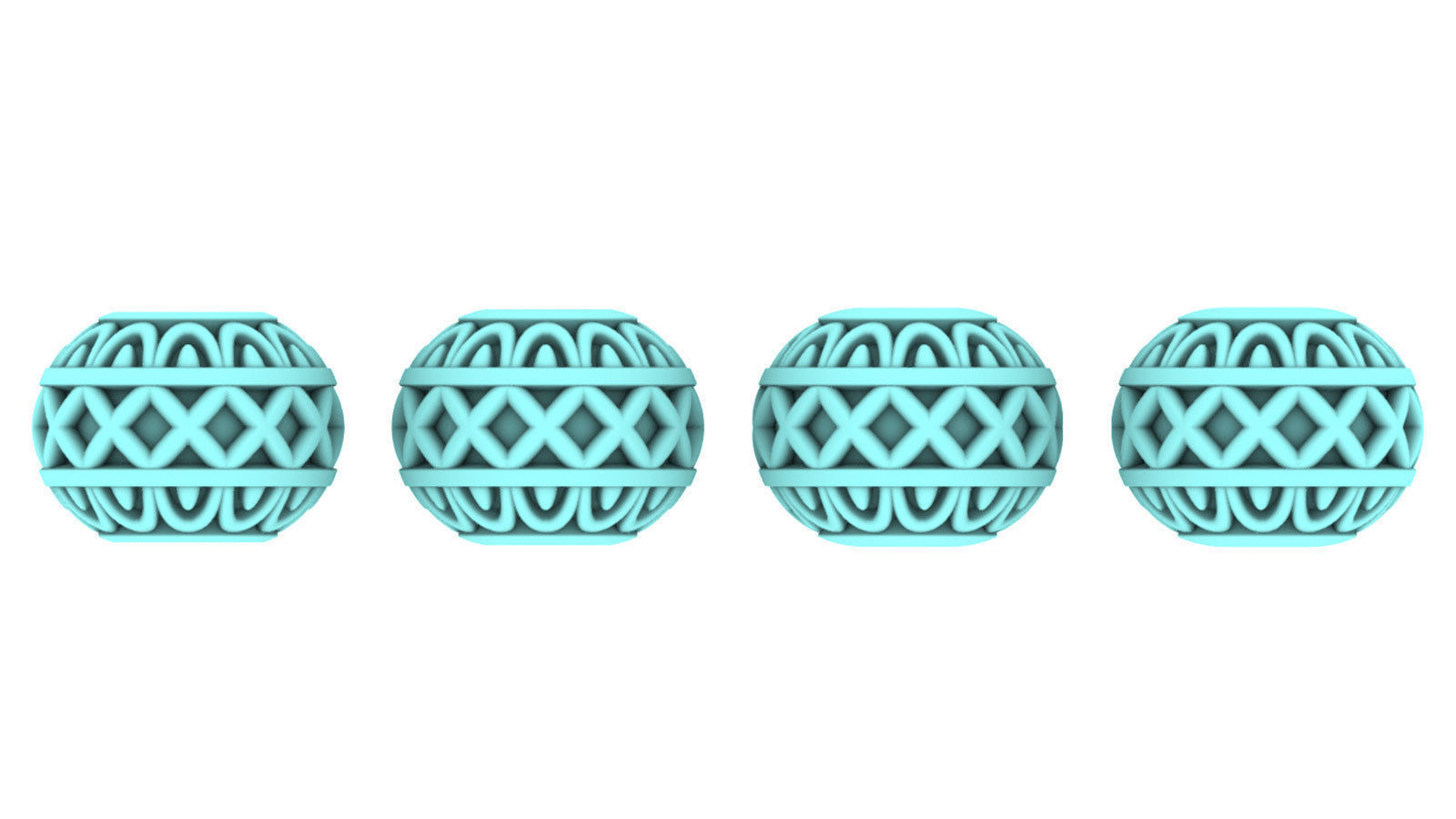 Bead For Charm Bracelet - Cross Design  - 4 hole sizes 3D print model_9