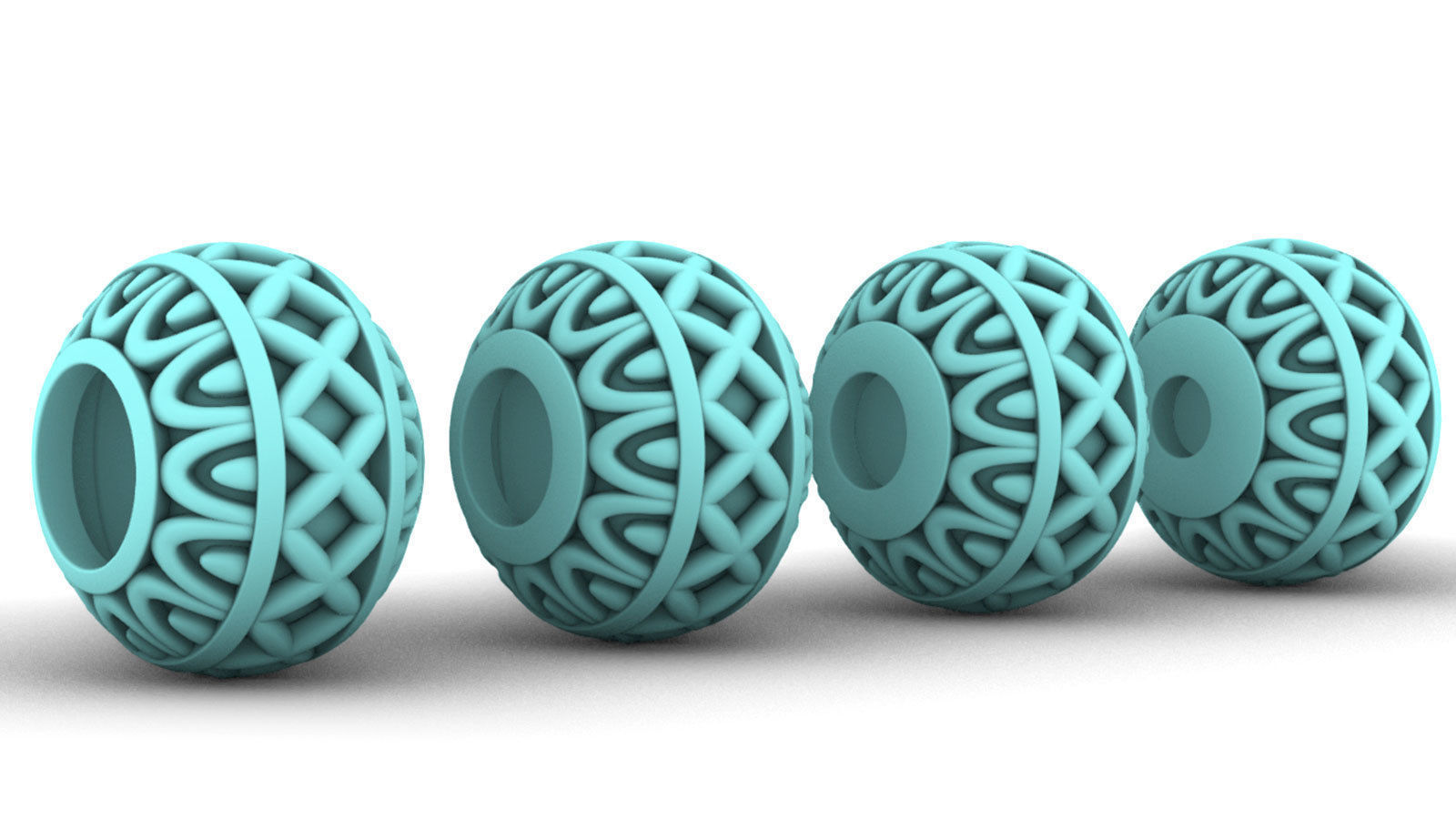 Bead For Charm Bracelet - Cross Design  - 4 hole sizes 3D print model_8