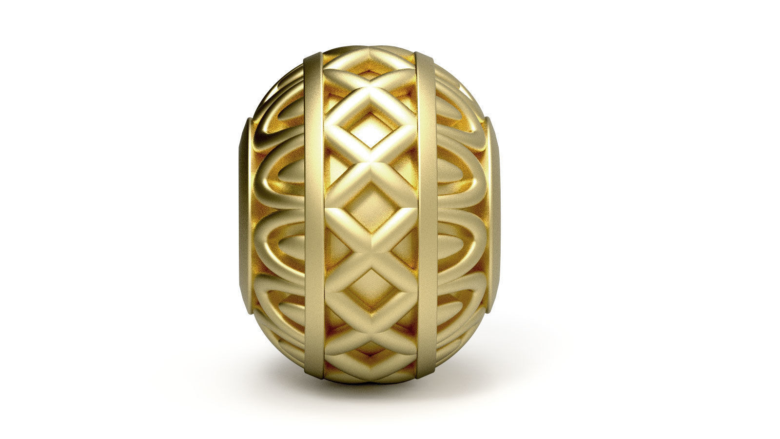 Bead For Charm Bracelet - Cross Design  - 4 hole sizes 3D print model_2