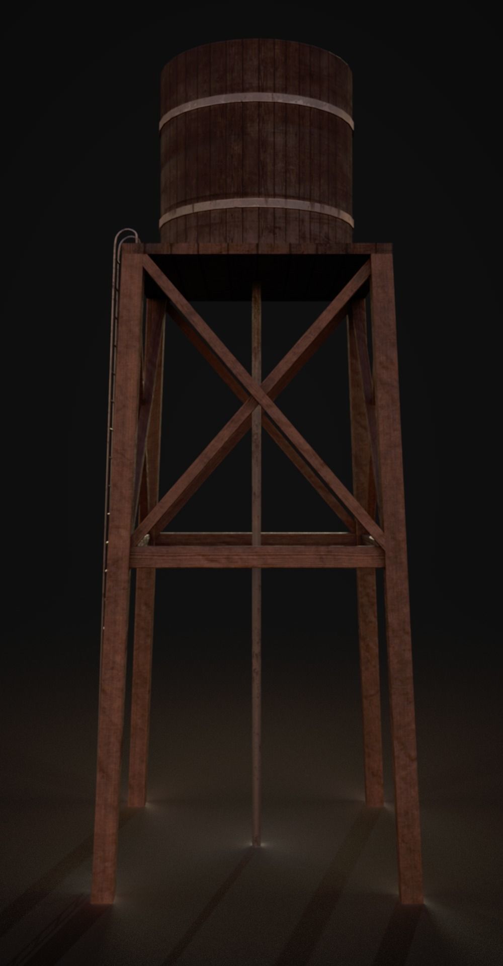 Old Water Tower Low-poly 3D model_3