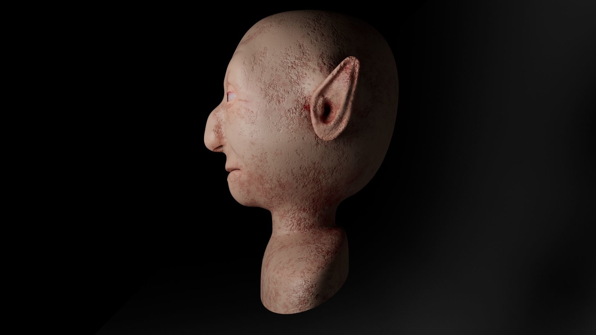 Devil elf head with eyes 3D model_8