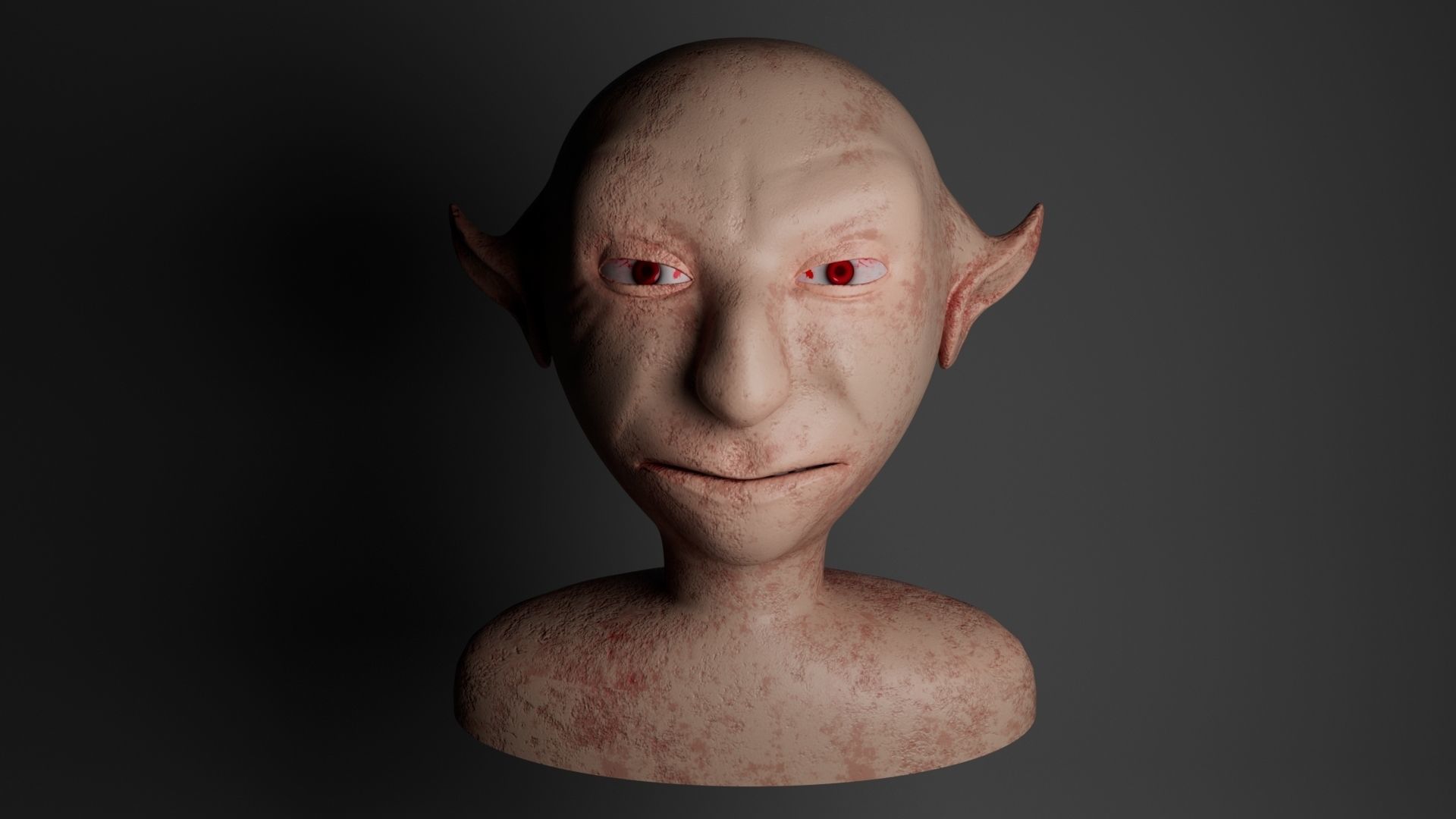 Devil elf head with eyes 3D model_7