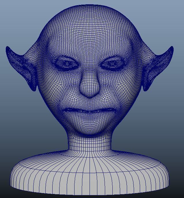 Devil elf head with eyes 3D model_13