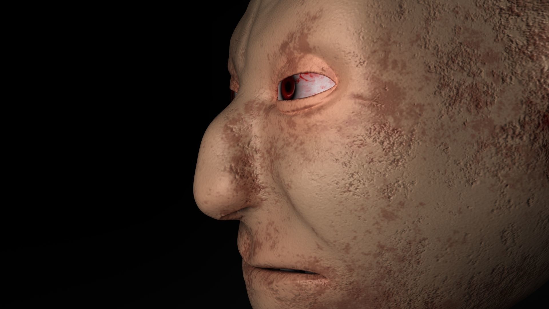 Devil elf head with eyes 3D model_12