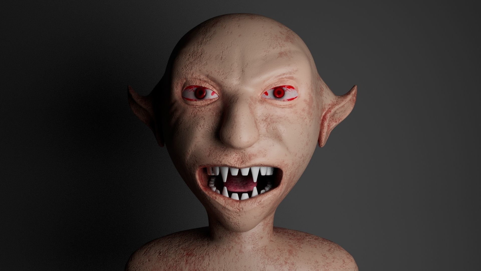 Devil elf head with eyes 3D model_10