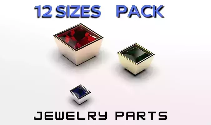 princess shape bezel flush setting ring heads