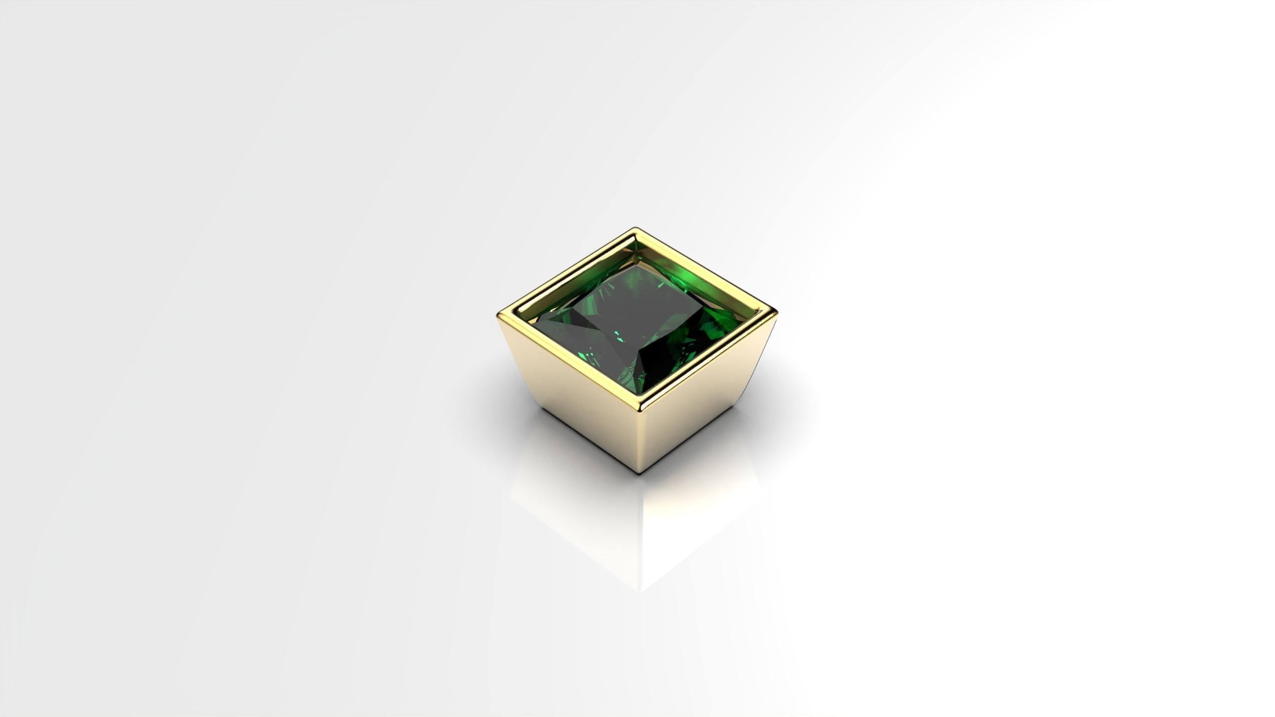 princess shape bezel flush setting ring heads 3D print model_2