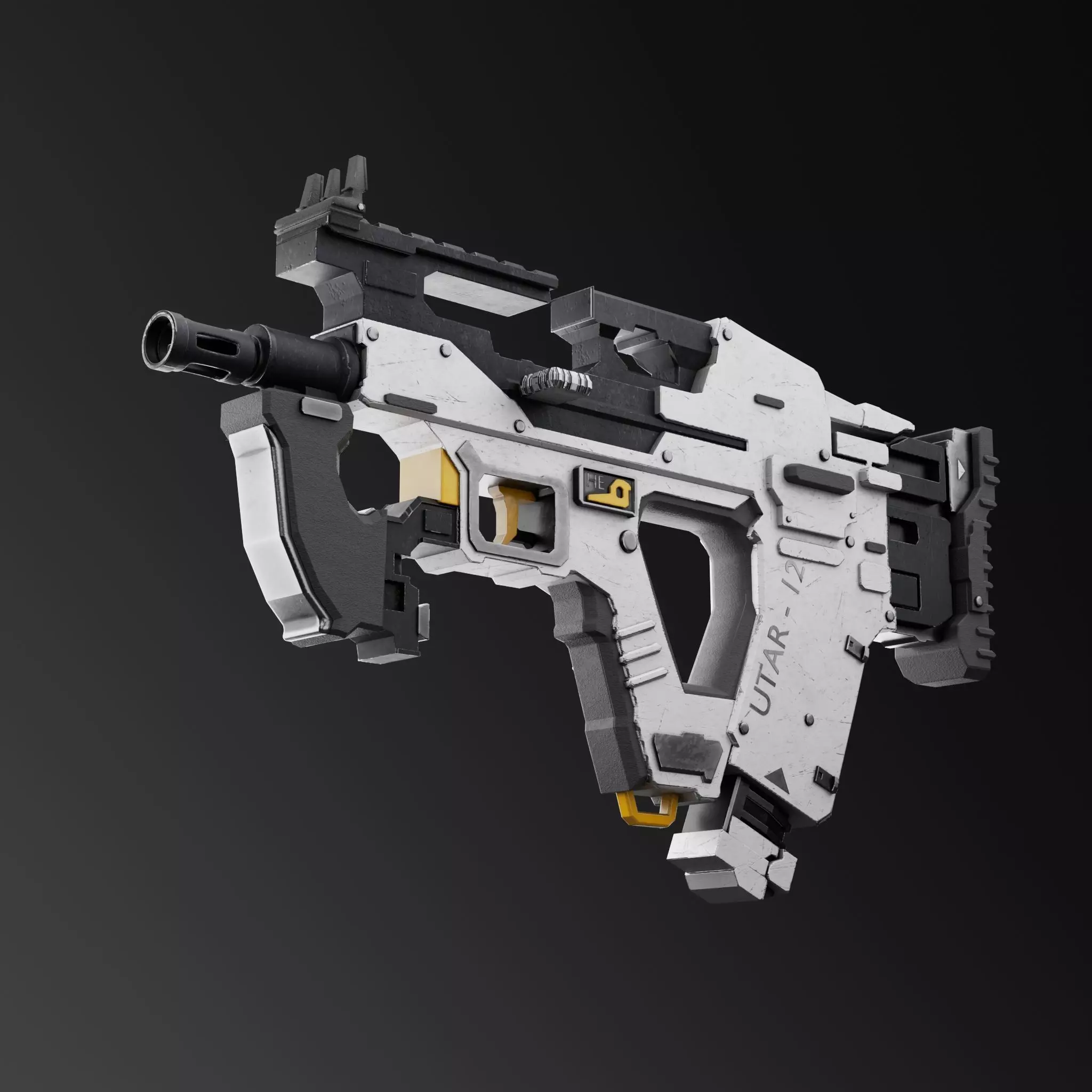 UTAR-12 WHITE GUN Low-poly 3D model