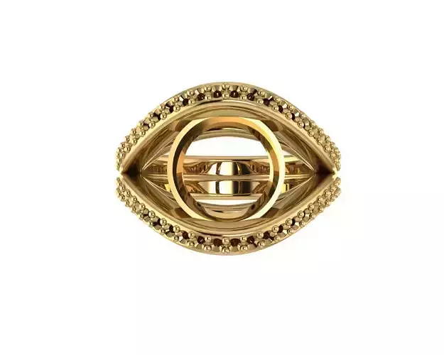 Sparkly evilEye Emerald gold ring