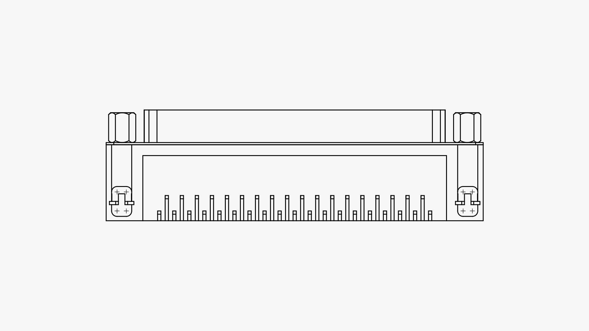 DB37 female cpnnector elbow through hole 3D model_5