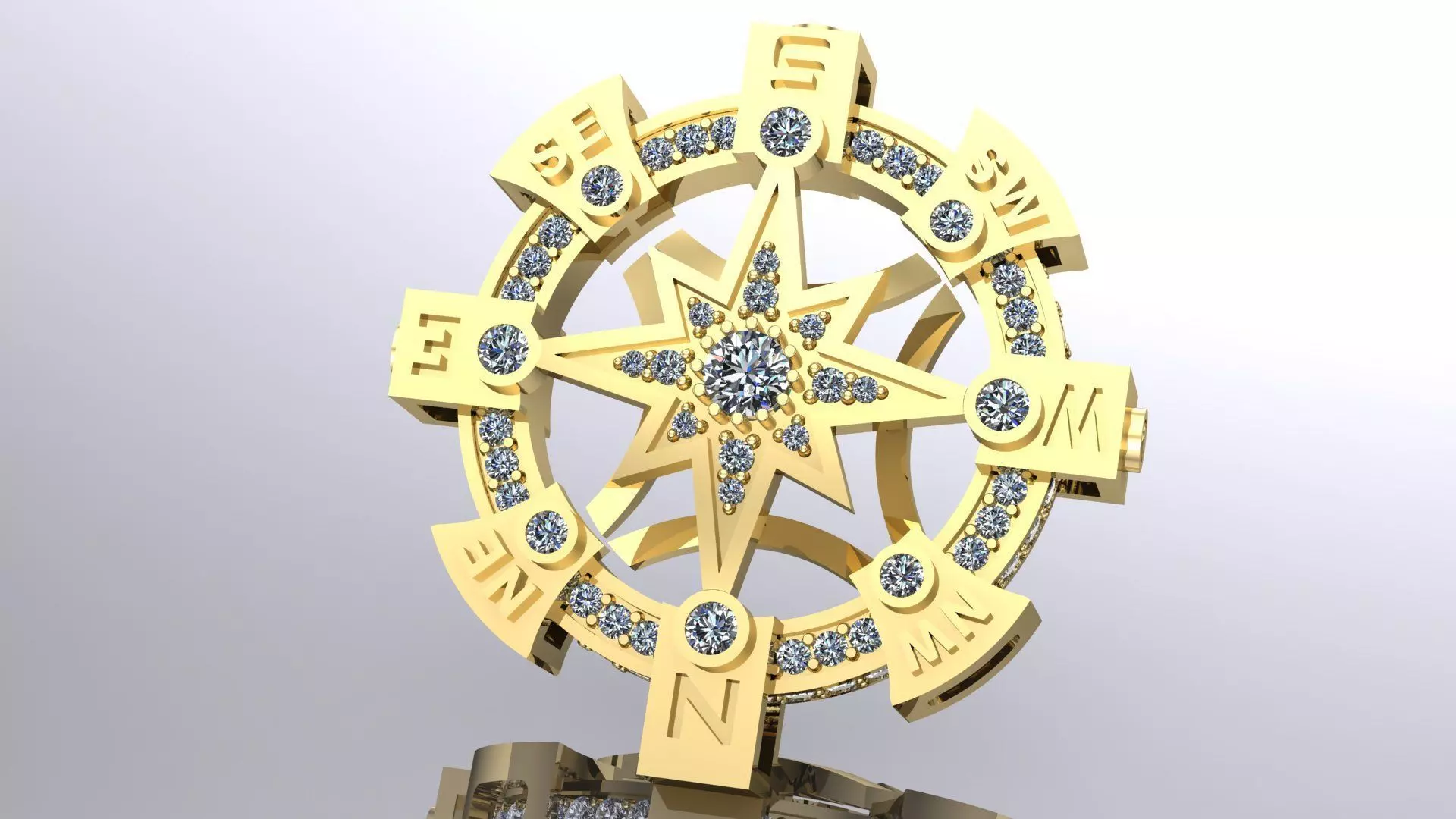 Hanging mountable compass 3D print model