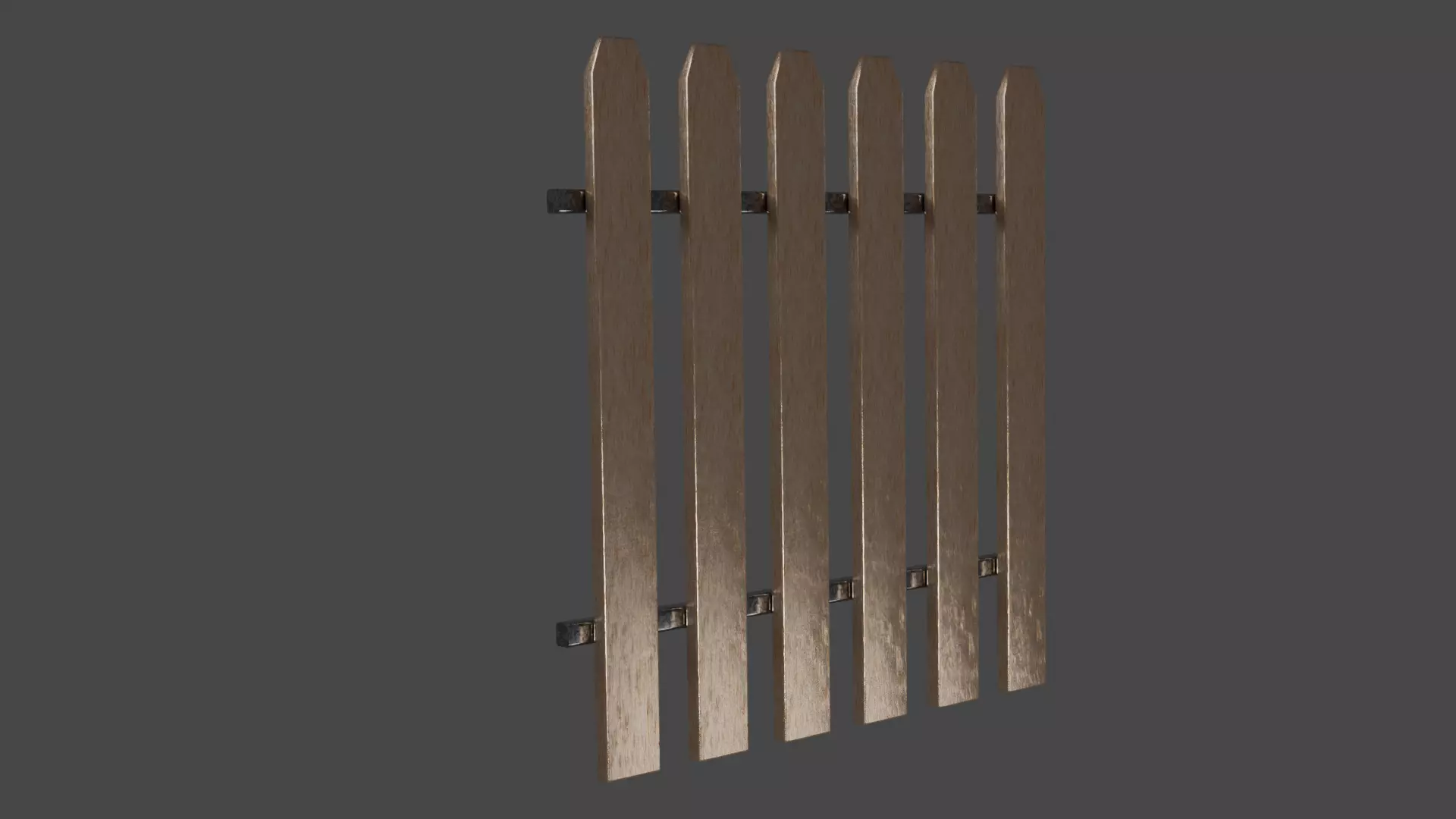 Fence set of wooden fences Free 3D model