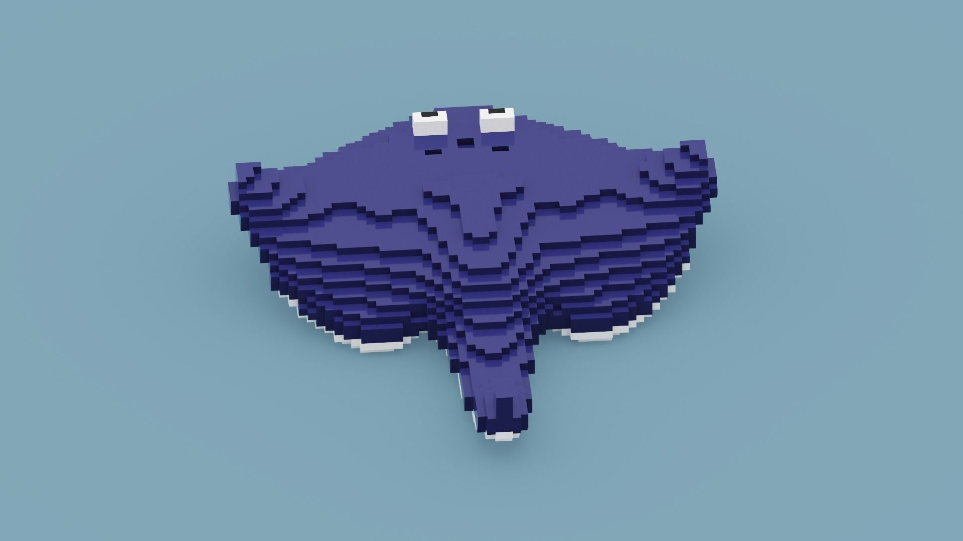 Voxel Stingray Low-poly 3D model_6