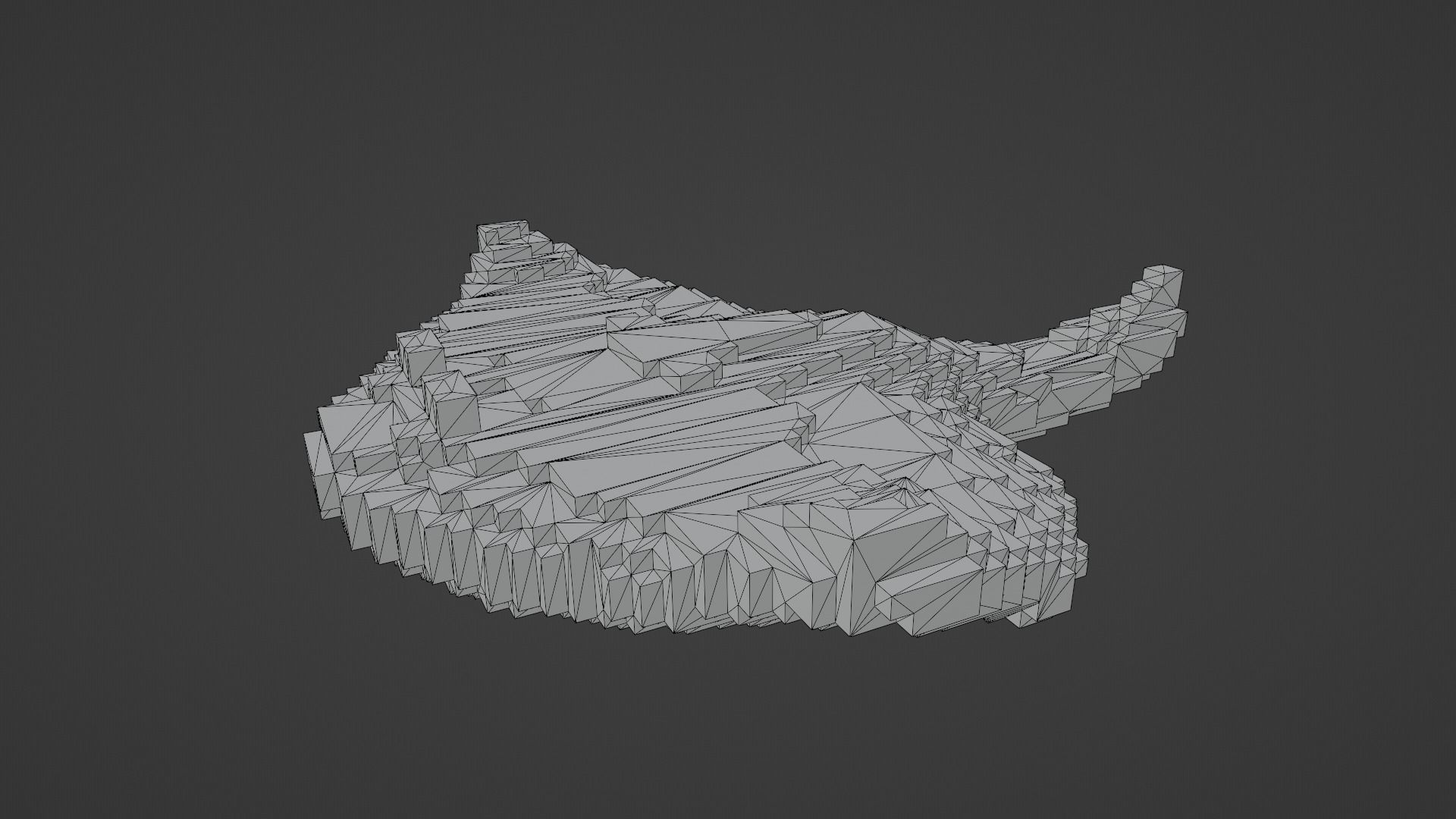 Voxel Stingray Low-poly 3D model_12
