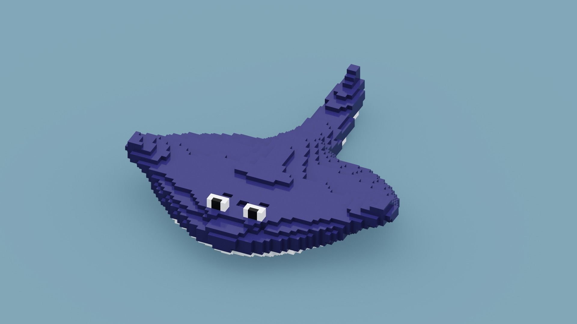 Voxel Stingray Low-poly 3D model_11
