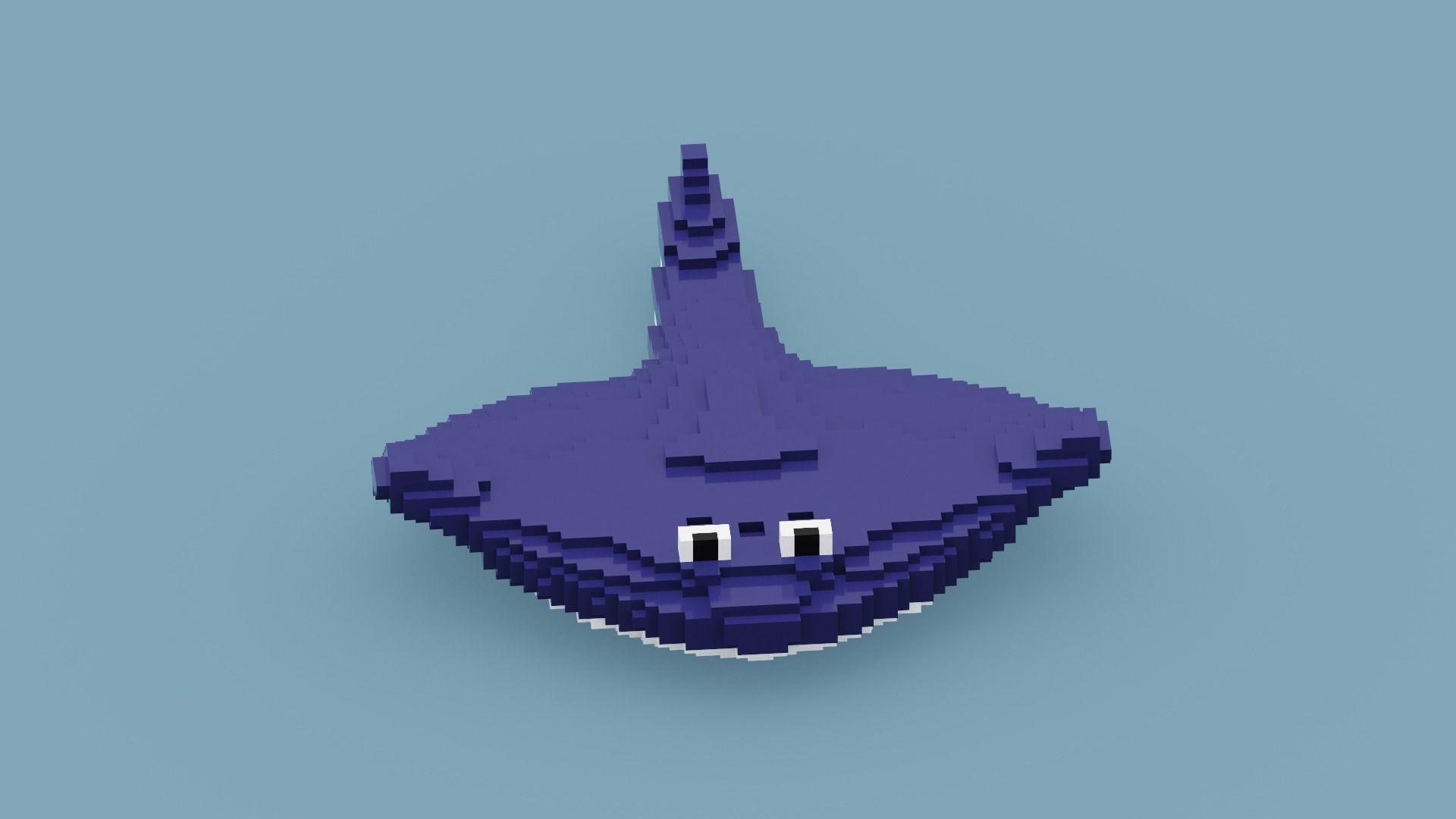 Voxel Stingray Low-poly 3D model_9