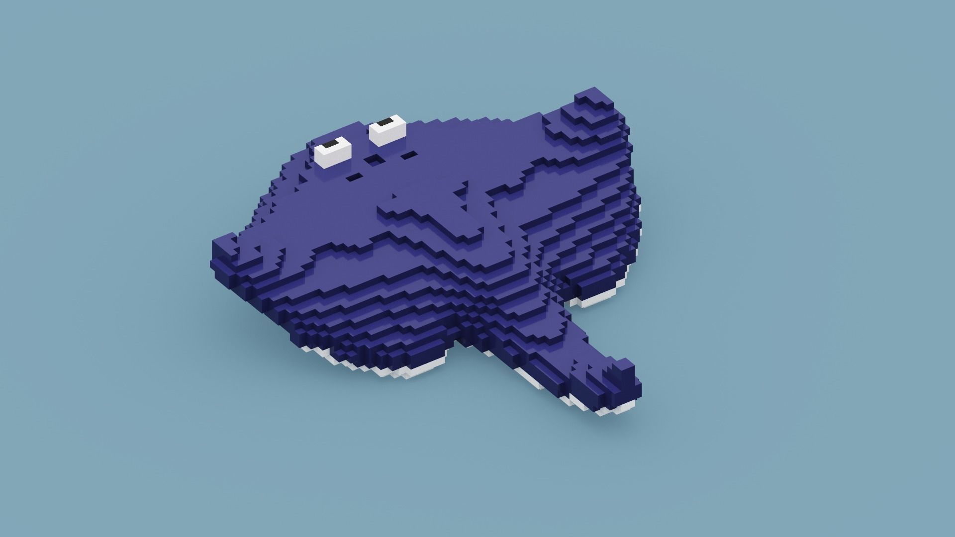 Voxel Stingray Low-poly 3D model_3
