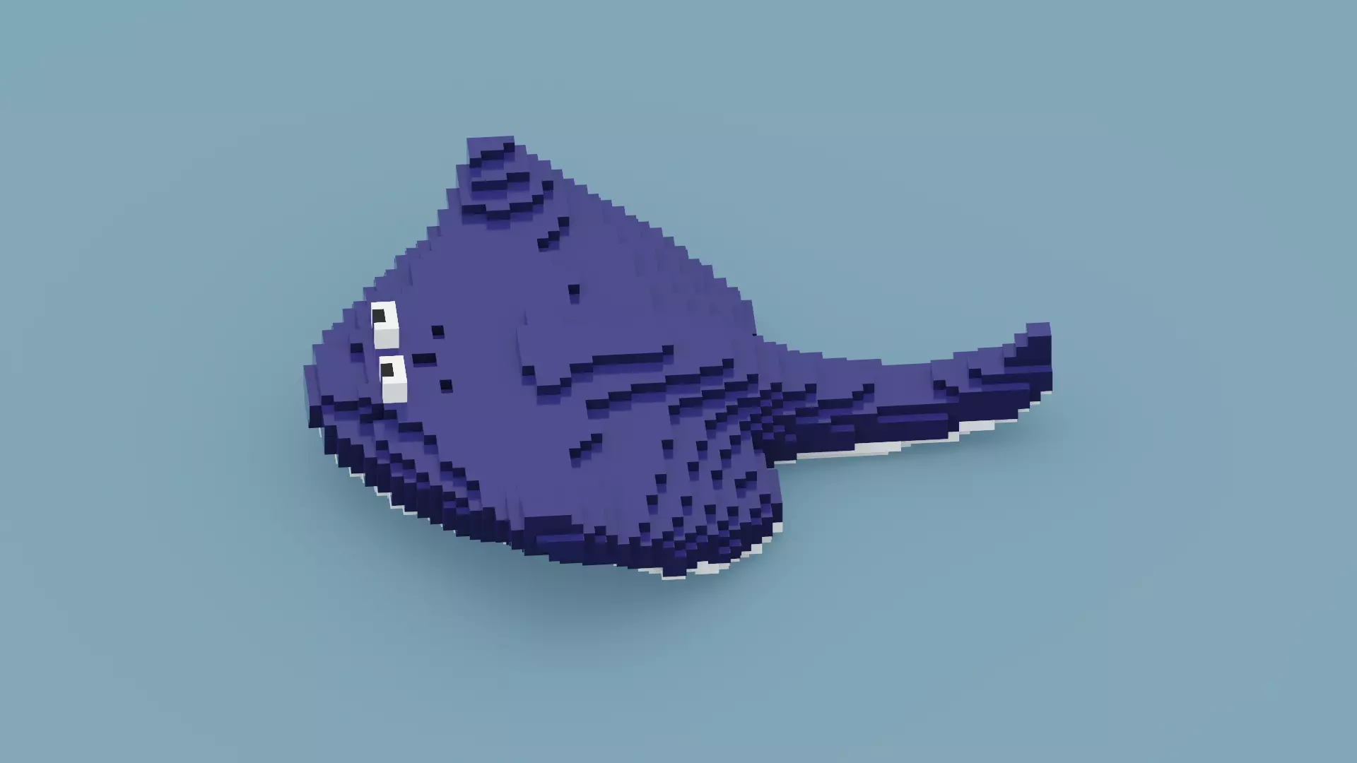 Voxel Stingray Low-poly 3D model_0