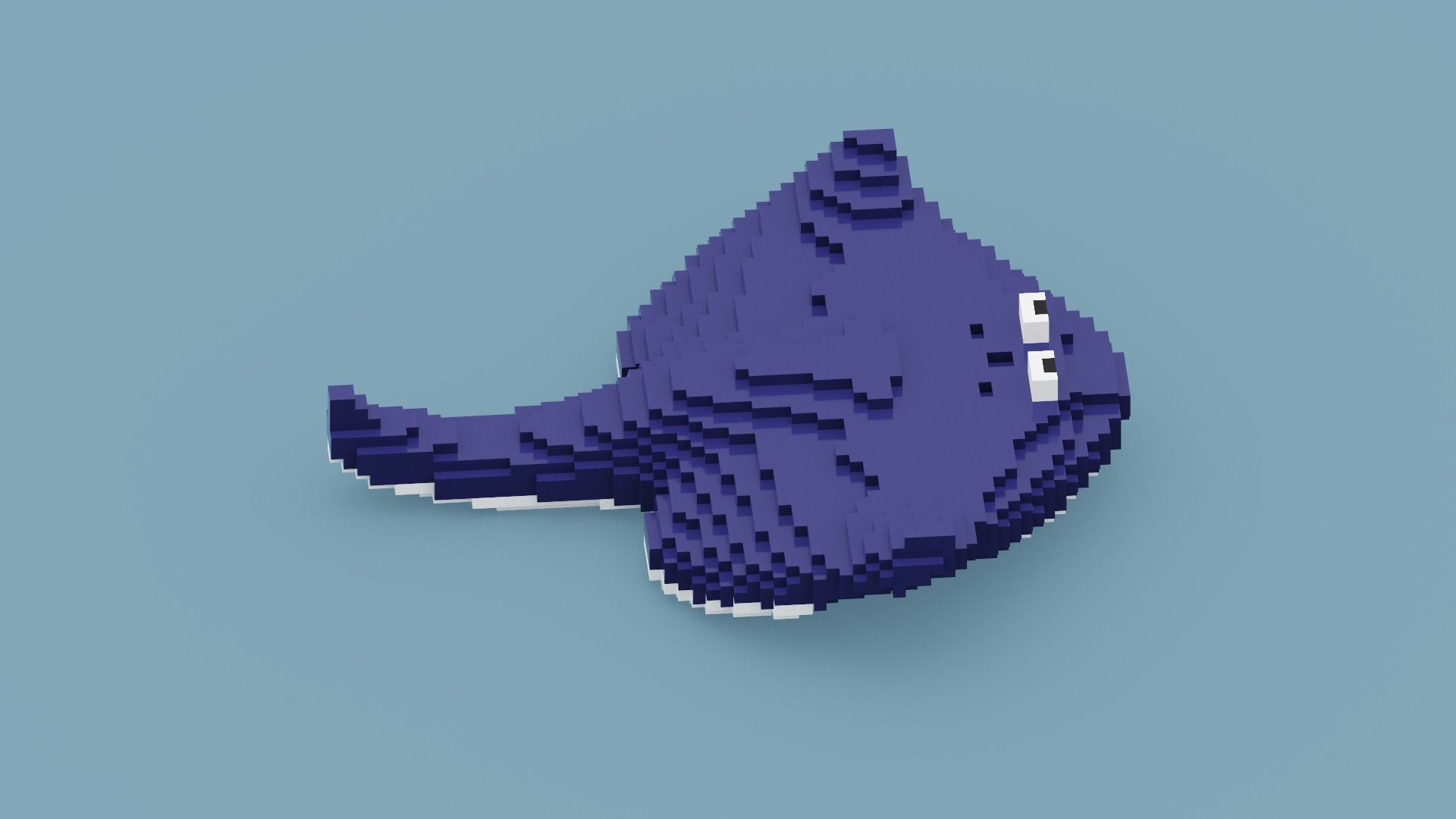 Voxel Stingray Low-poly 3D model_10