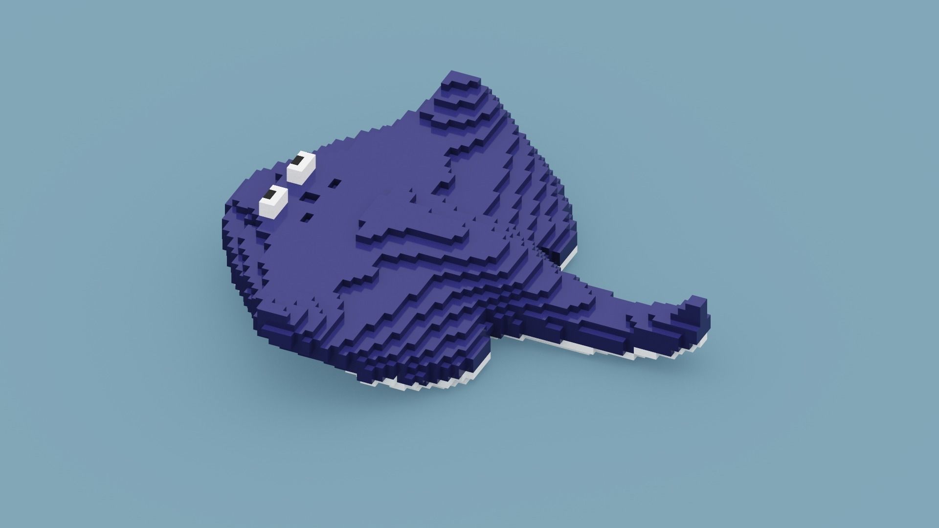 Voxel Stingray Low-poly 3D model_4