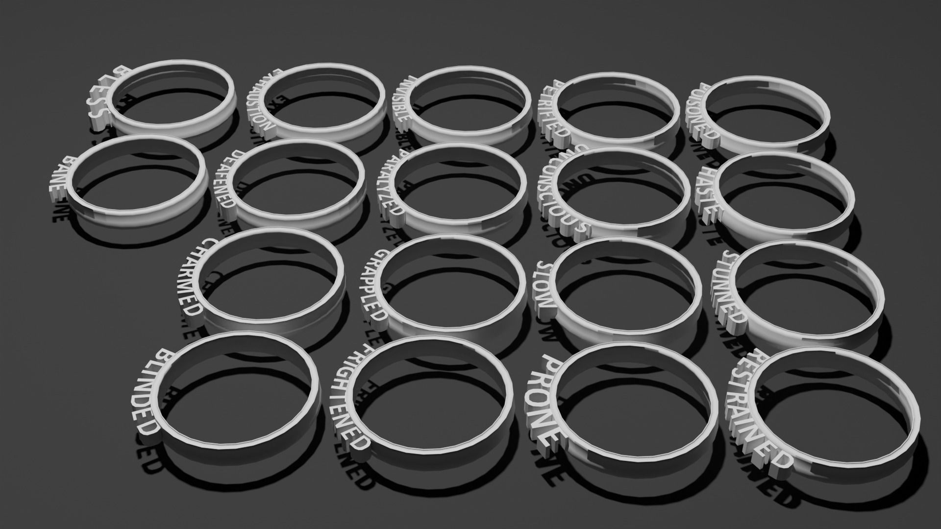 Printable DnD Condition Rings 3D print model_4