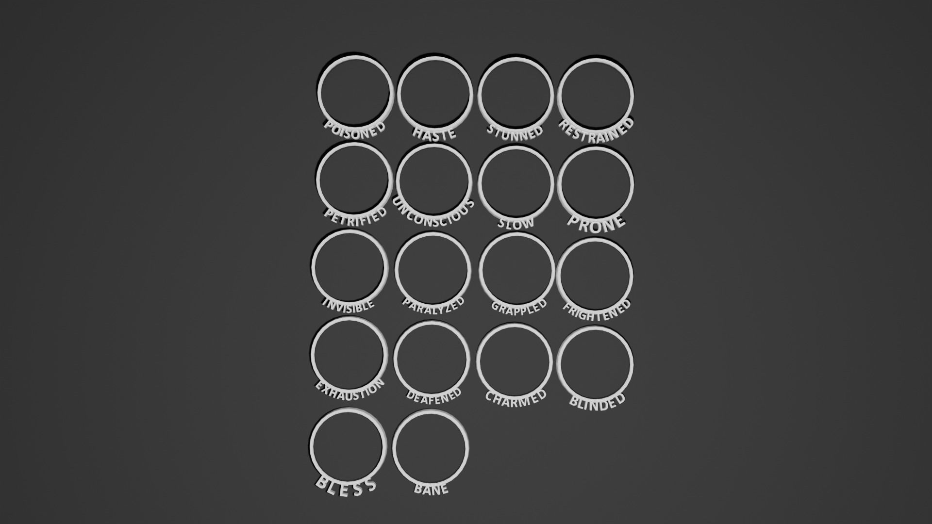 Printable DnD Condition Rings 3D print model_3