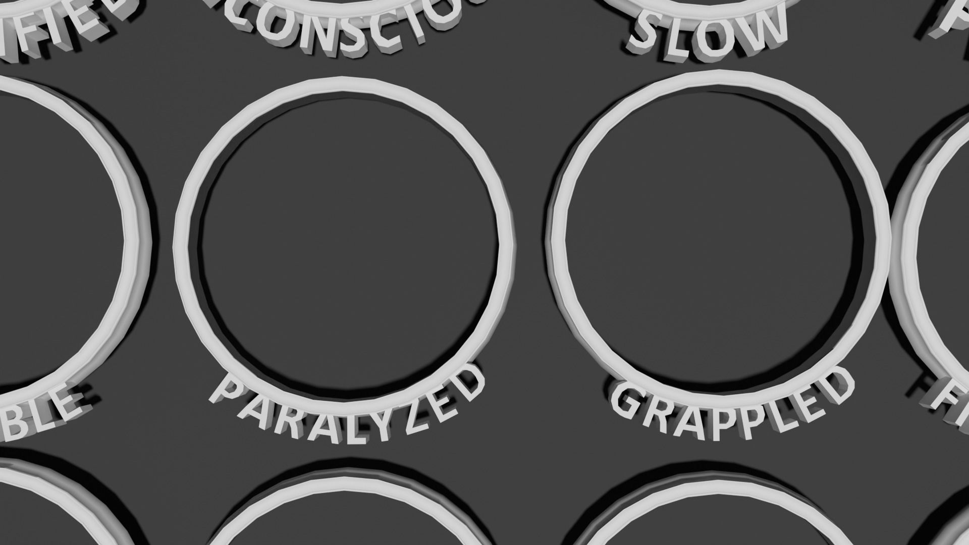 Printable DnD Condition Rings 3D print model_1