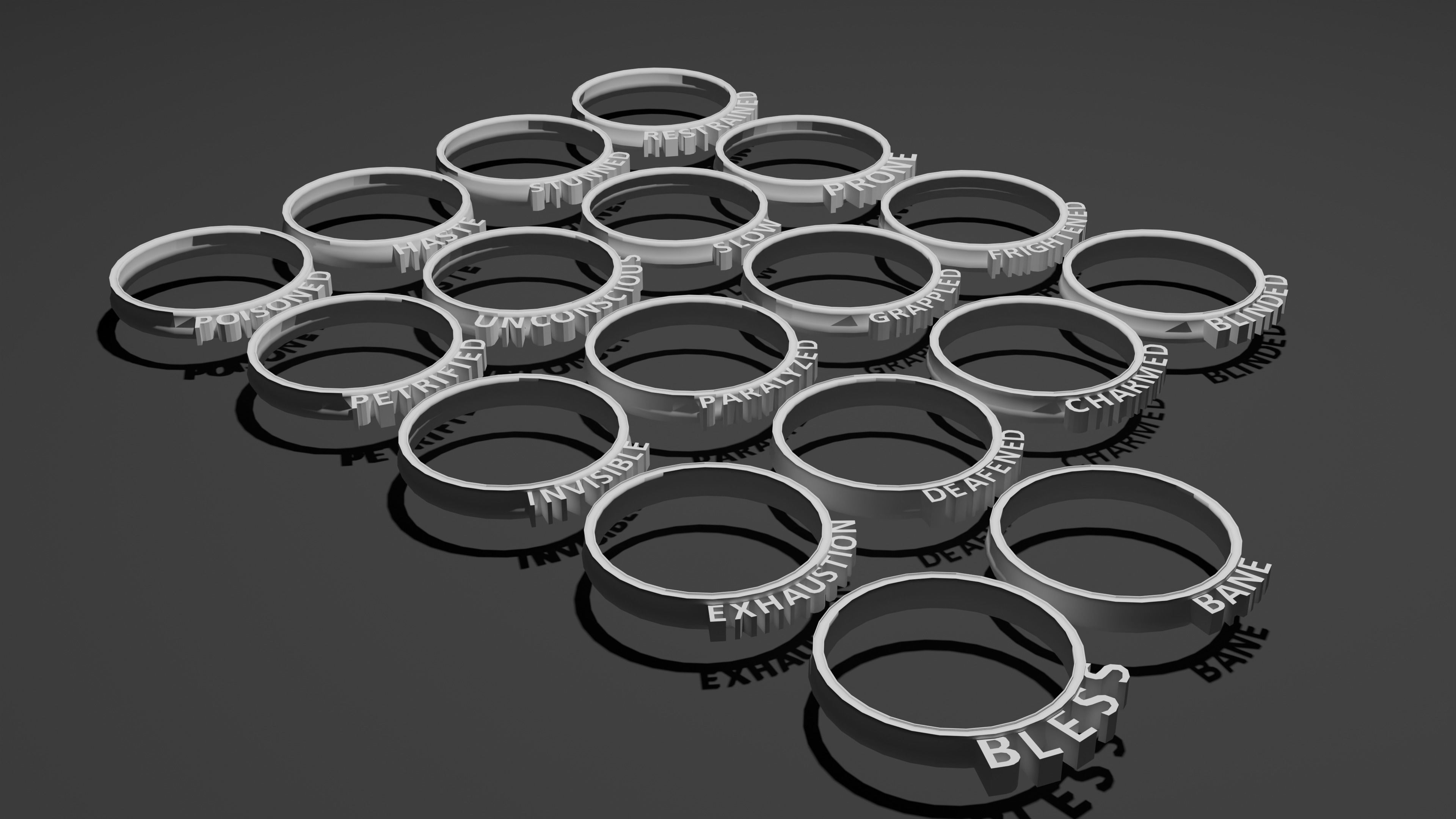 Printable DnD Condition Rings 3D print model_2