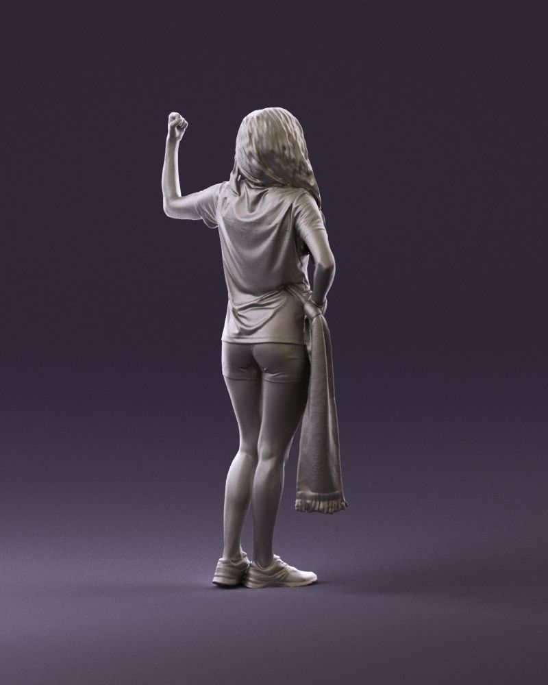 Blonde in fitness shirts white shirt bitseps 09543D Print Ready 3D print model_5