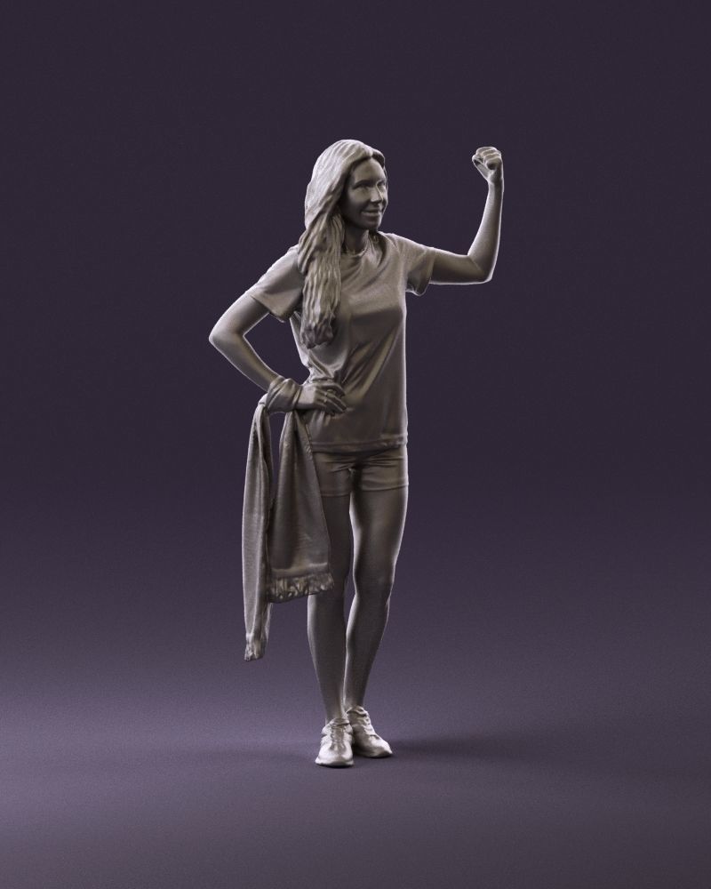 Blonde in fitness shirts white shirt bitseps 09543D Print Ready 3D print model_2