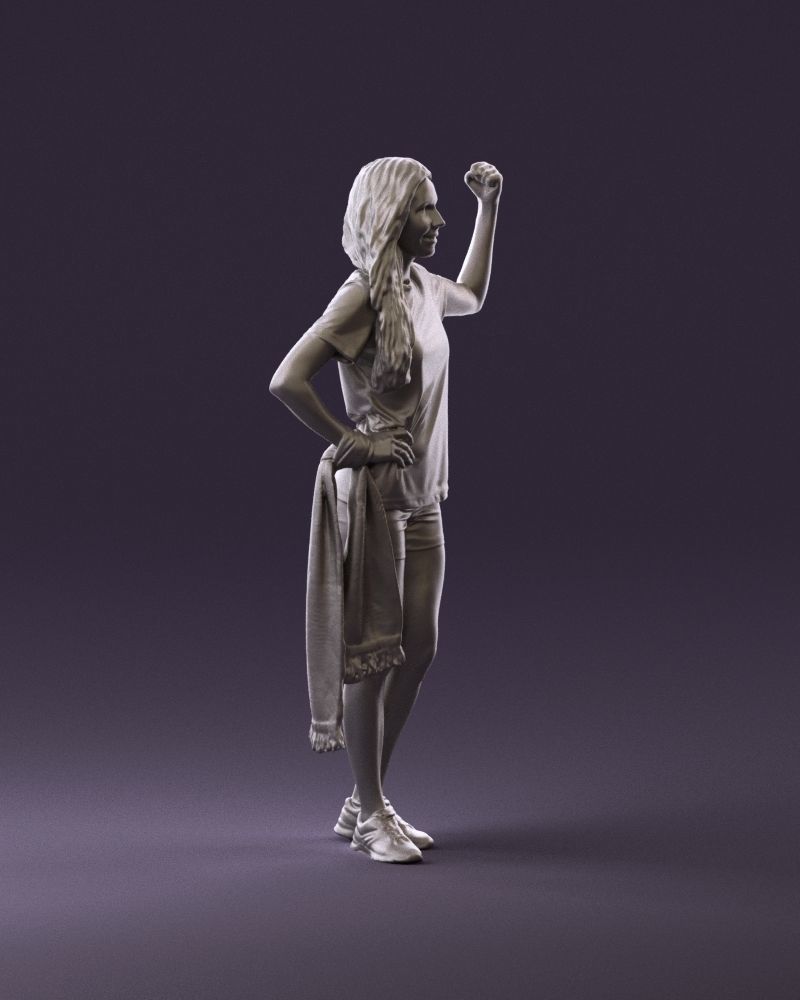 Blonde in fitness shirts white shirt bitseps 09543D Print Ready 3D print model_3