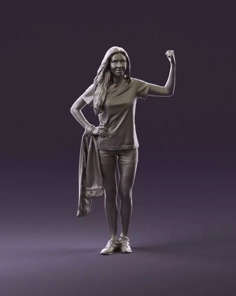 Blonde in fitness shirts white shirt bitseps 09543D Print Ready 3D print model_0