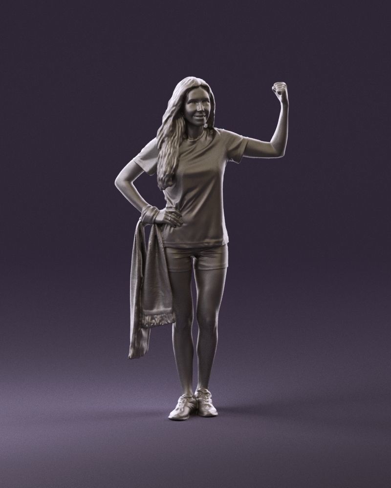 Blonde in fitness shirts white shirt bitseps 09543D Print Ready 3D print model_1