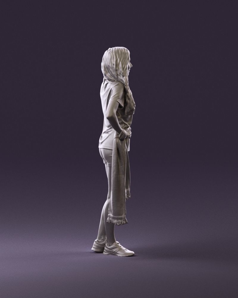 Blonde in fitness shirts white shirt bitseps 09543D Print Ready 3D print model_4