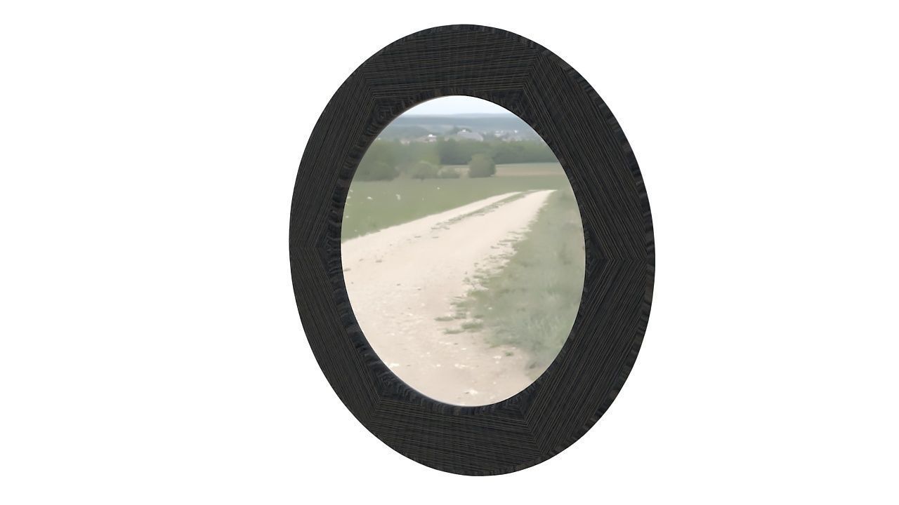 Wooden mirror 3D model_2