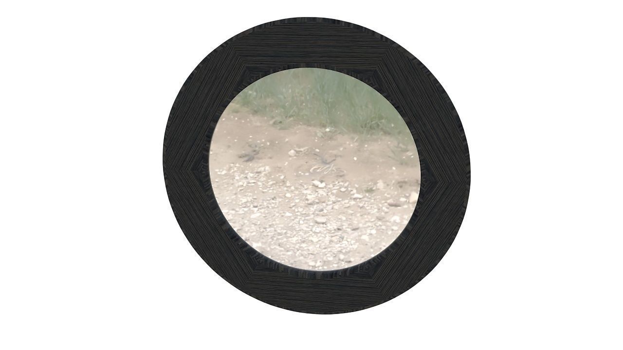 Wooden mirror 3D model_1