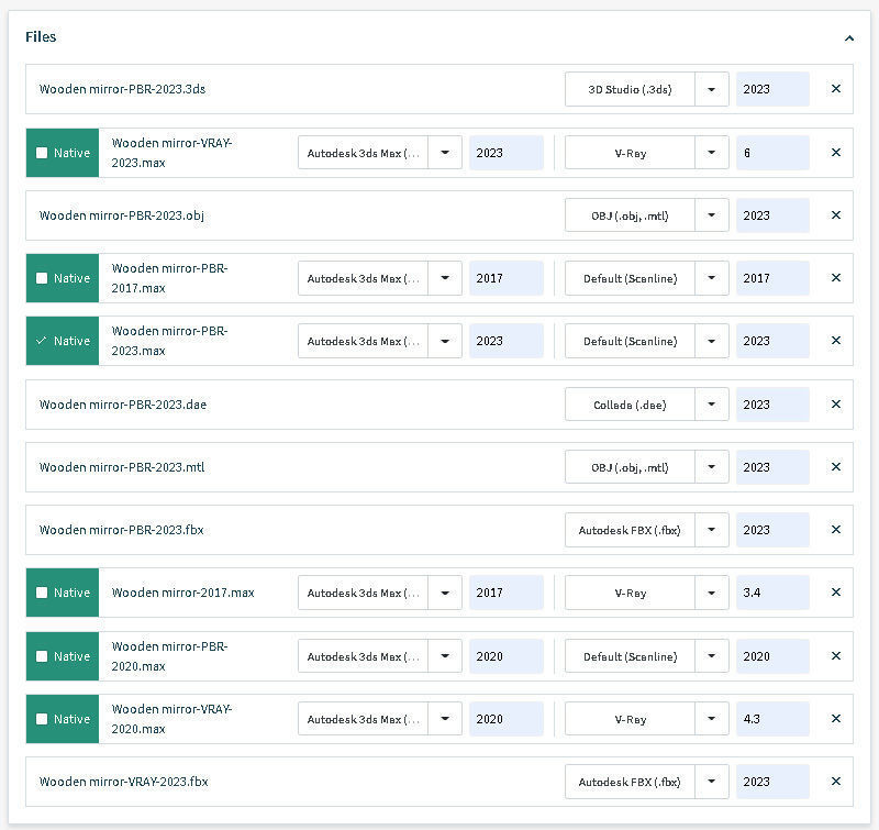 Wooden mirror 3D model_13