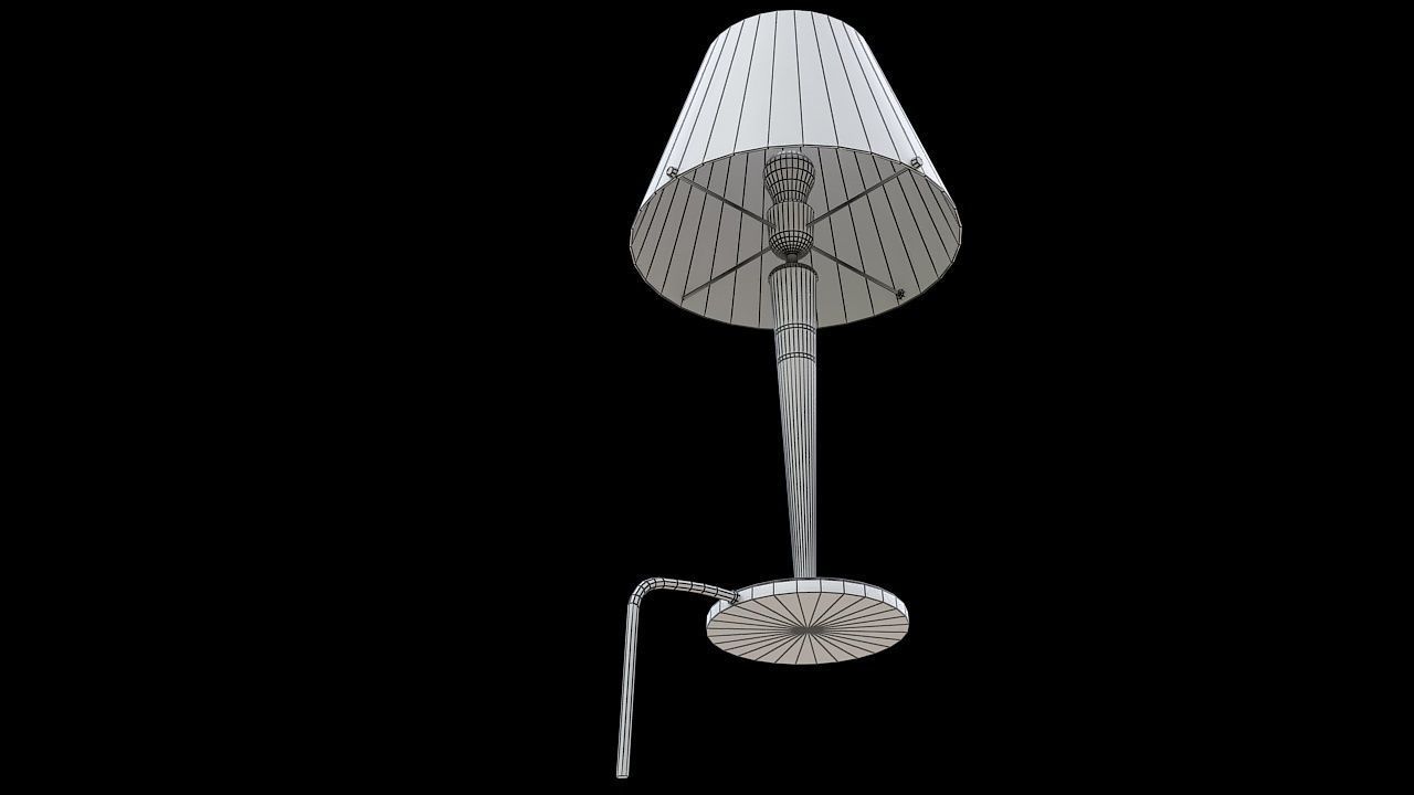 wooden night light table lamp 3D model_8