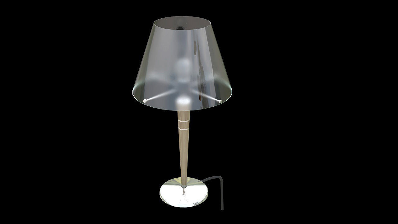 wooden night light table lamp 3D model_2