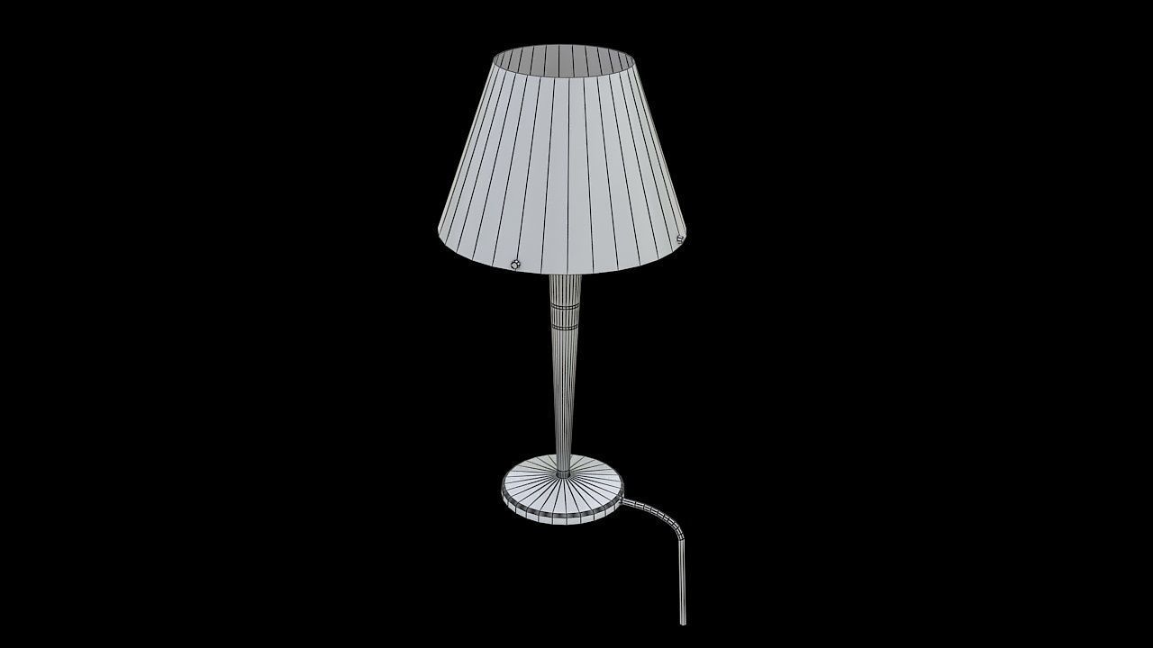 wooden night light table lamp 3D model_6