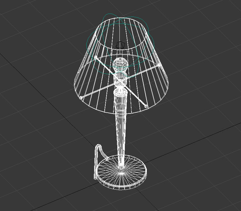 wooden night light table lamp 3D model_13