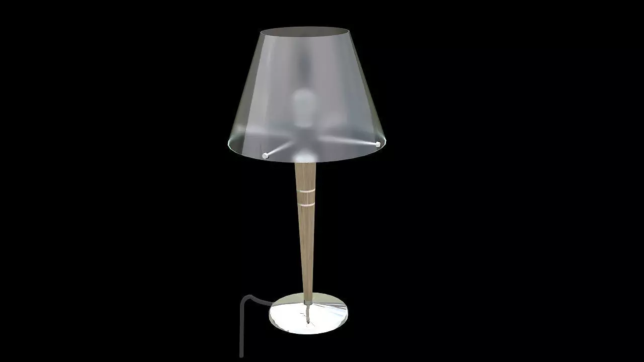 wooden night light table lamp 3D model_0