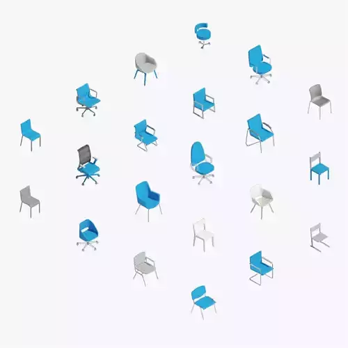 Office chairs -  Pack of revit families 3D model