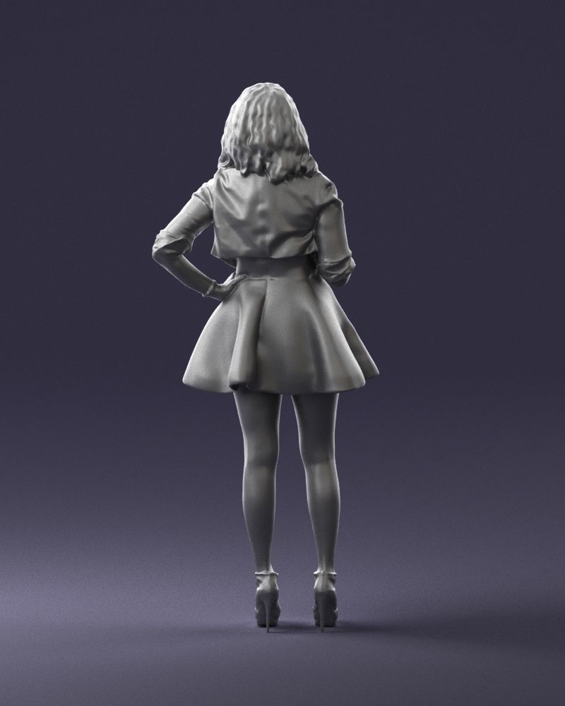Blonde girl with microphone 0214 3D Print Ready 3D print model_19